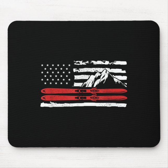 Tapis De Souris Cadeau De Ski Américain Pour Un Skieur (Devant)