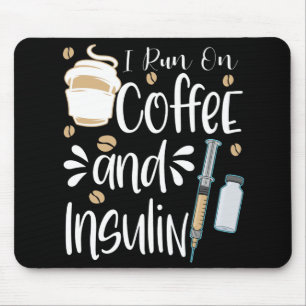 Tapis De Souris Cadeau Diabétique Drôle Courir Sur Le Café Diabète