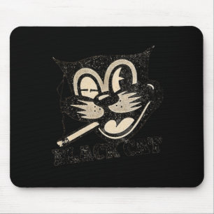 Tapis De Souris Cadeau Halloween Chat Noir Rétro Vintage Fumant
