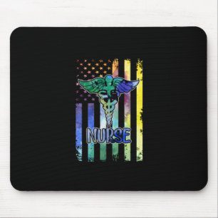 Tapis De Souris Cadeau infirmière   Nurse American Flag