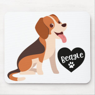 Tapis De Souris Cadeau Mignon Beagle Drôle Cartoon Amateur de Chie