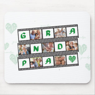 Tapis De Souris Cadeau personnalisé de grand-père avec 7 photos de