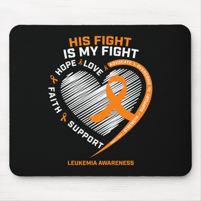 Tapis De Souris Cadeaux Combattants Leukemia Sensibilisation Mari  (Devant)