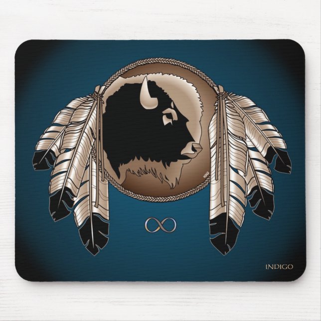 Tapis De Souris Cadeaux de faune des Premières nations Art autocht (Devant)