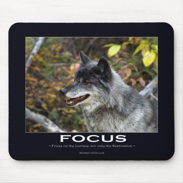 Tapis De Souris Cadeaux de motivation du loup gris (Devant)