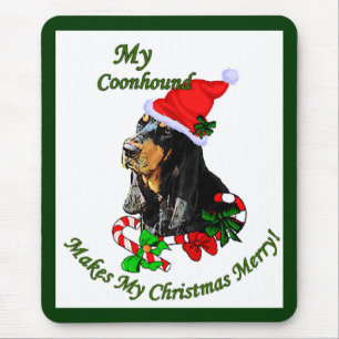 Tapis De Souris Cadeaux de Noël Noir et Tan