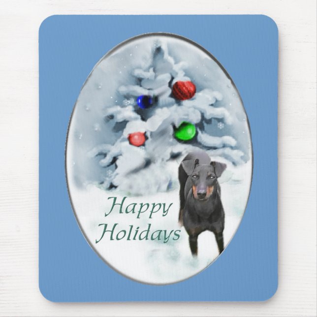Tapis De Souris Cadeaux de Noël pour Manchester Terrier (Devant)