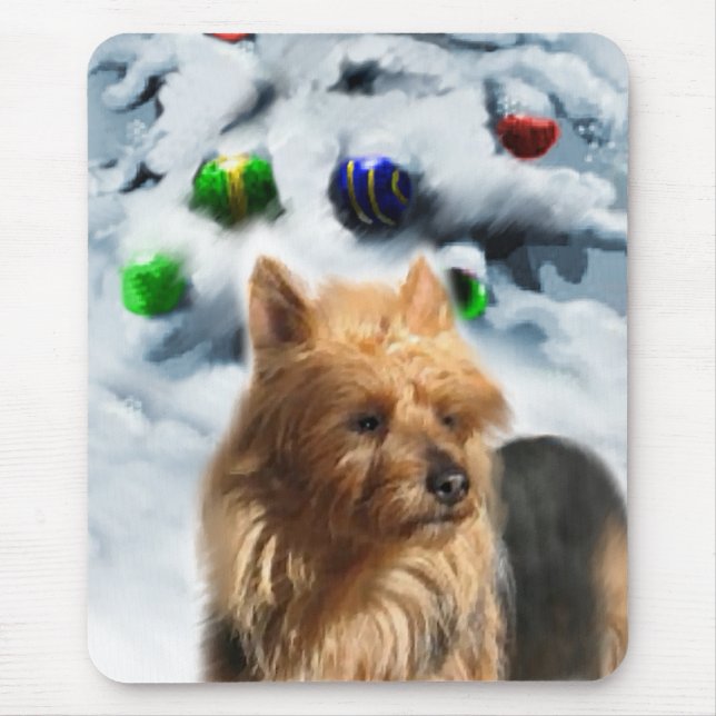 Tapis De Souris Cadeaux de Noël Terrier australien (Devant)