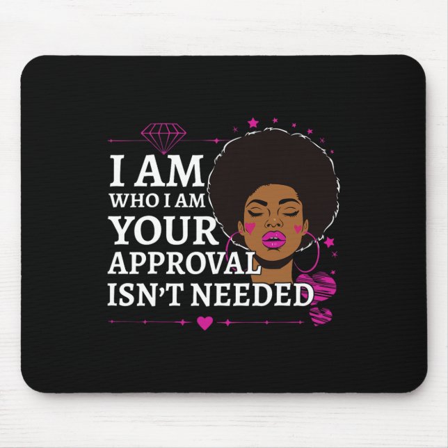 Tapis De Souris Cadeaux de Reine Noire Bouclés Naturels Afro Afric (Devant)