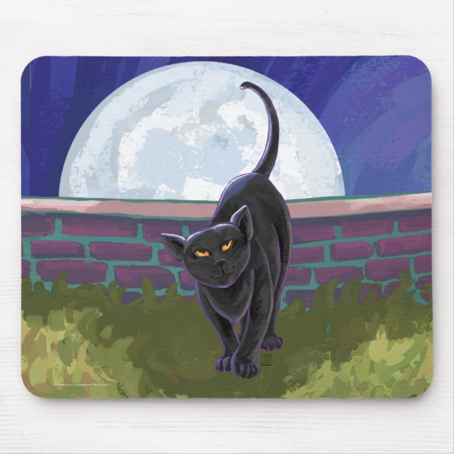 Tapis De Souris Cadeaux et accessoires de chat noir (Devant)