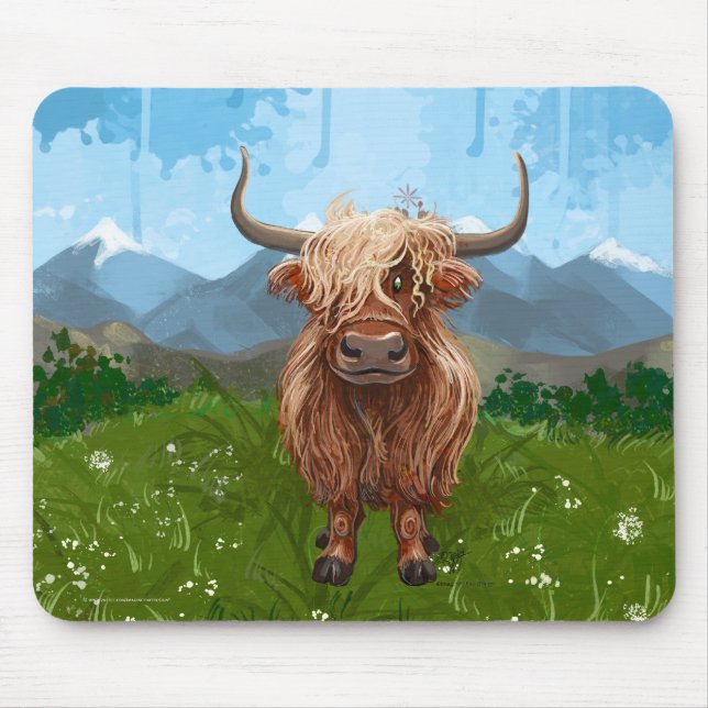 Tapis De Souris Cadeaux et accessoires de vache Highland (Devant)