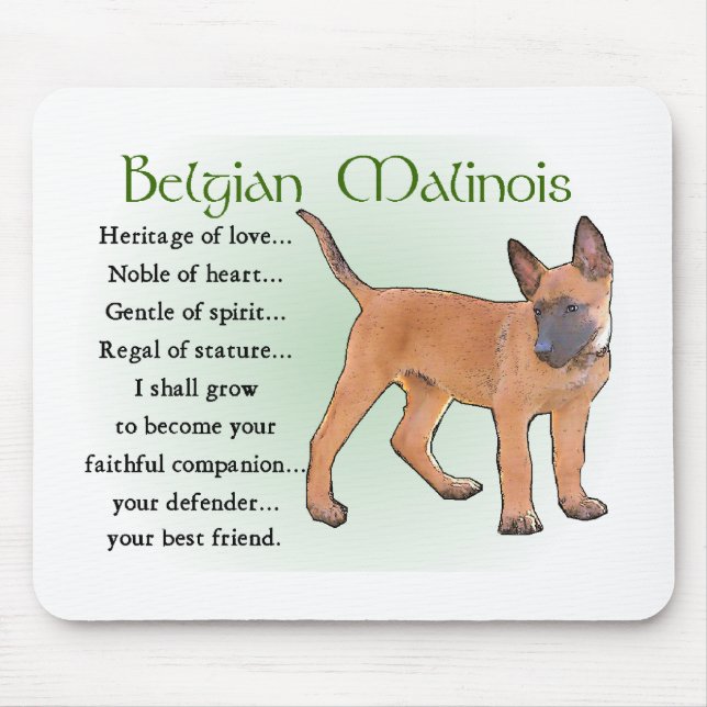 Tapis De Souris Cadeaux Malinois Belge (Devant)