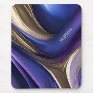 Tapis De Souris Cadeaux modernes pour elle- bleu violet et or