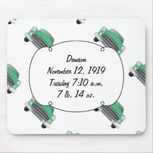 Tapis De Souris Cadeaux pour bébé garçon Sweet Green Retro Car