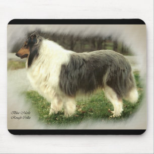 Tapis De Souris Cadeaux rugueux bleus d'art de colley de Merle