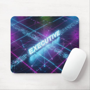 Tapis De Souris Cadre Cyberpunk Néon Bleu Grille Lumineuse