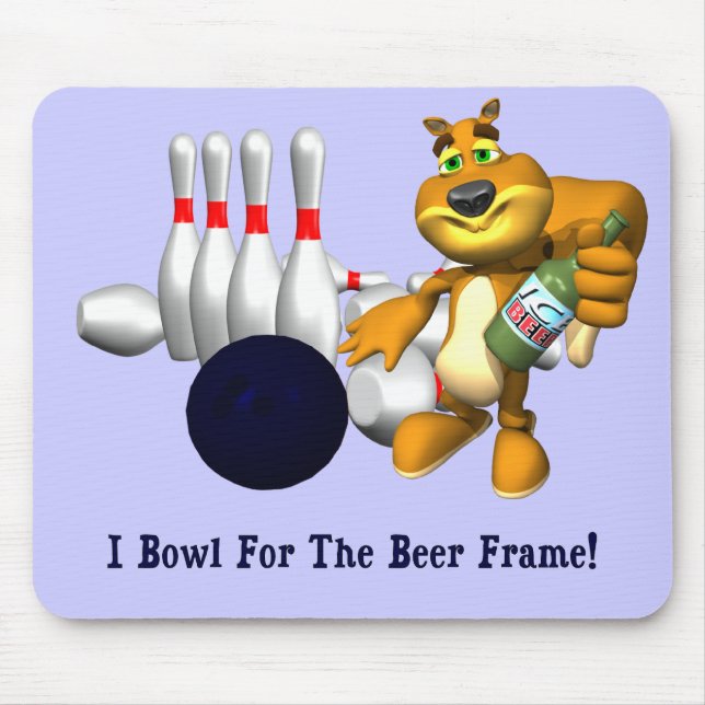 Tapis De Souris Cadre de bière de bowling (Devant)