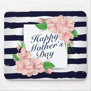 Tapis De Souris Cadre floral heureux élégant Mousepad du jour de