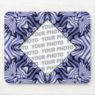 Tapis De Souris Cadre KaleidoscopeART - bleu + votre photo et votr