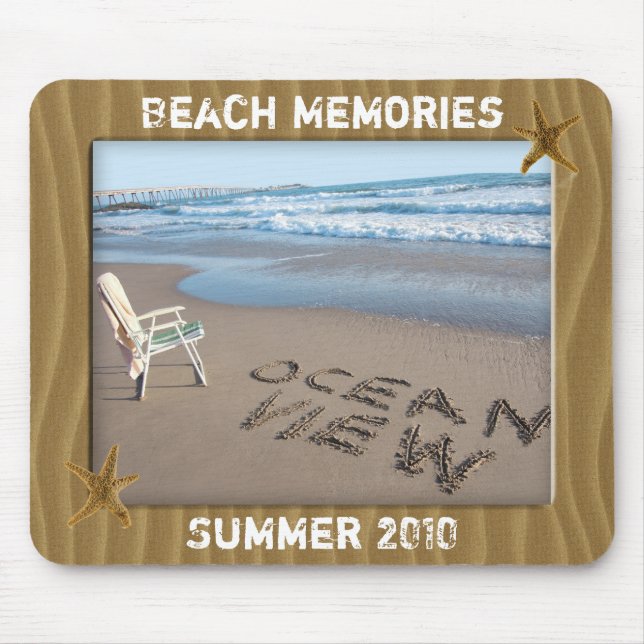 Tapis De Souris Cadre Mousepad de photo de plage (Devant)