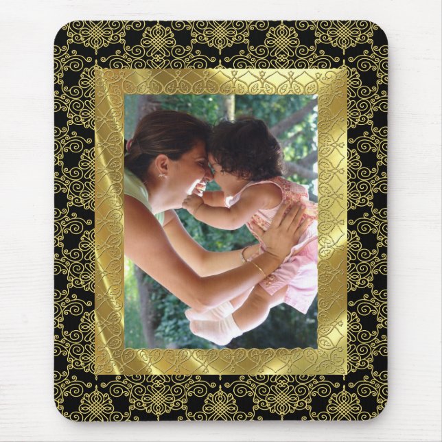 Tapis De Souris Cadre photo Motif d'or (Devant)