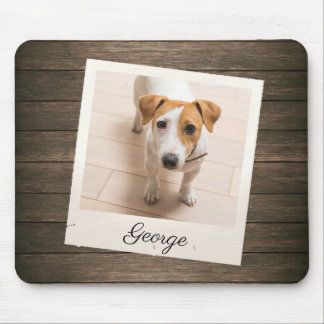 Tapis De Souris Cadre photo pour animaux de compagnie Bois rustiqu