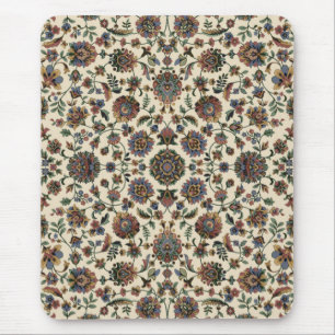 Tapis De Souris Cadre vert de spirale de tapisserie de fleurs