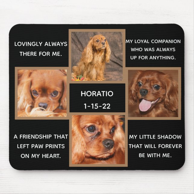 Tapis De Souris Cadres personnalisés de mémoire de chien (Devant)