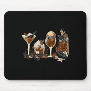 Tapis De Souris Café d'automne Halloween Citrouille Épices Saison 