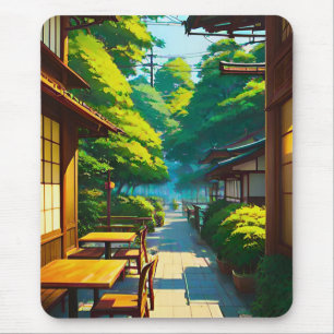 Tapis De Souris Café de jardin japonais en plein air