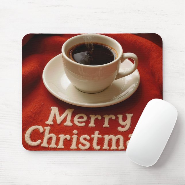 Tapis De Souris Café sur une couverture joyeux Noël (Avec souris)