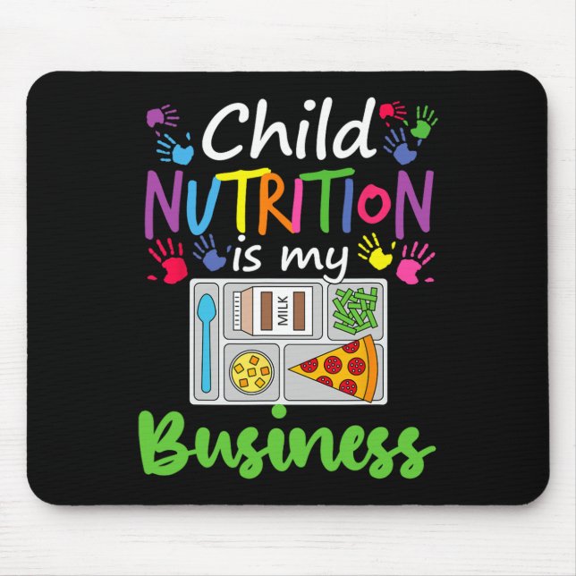 Tapis De Souris Cafétéria Déjeuner Dame Enfant Nutrition Est Mon E (Devant)