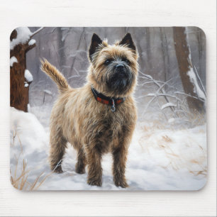 Tapis De Souris Cairn Terrier Laissez tomber la neige Noël