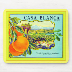 Tapis De Souris Caisse vintage de fruit de ~ d'oranges de marque