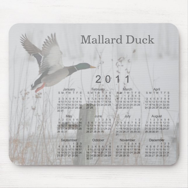 Tapis De Souris Calendrier 2011 d'oiseau (Devant)