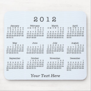Tapis De Souris Calendrier 2012