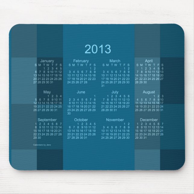 Tapis De Souris Calendrier 2013 (Devant)