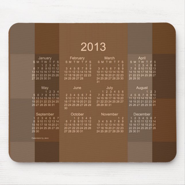 Tapis De Souris Calendrier 2013 (Devant)