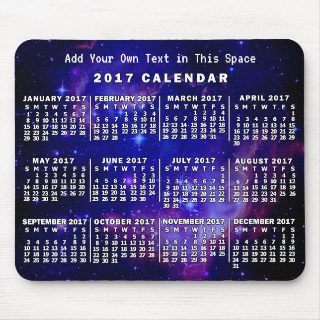 Tapis De Souris Calendrier 2017 (Voir la description pour la nouve (Devant)