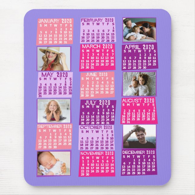 Tapis De Souris Calendrier 2020 (Voir la description pour la nouve (Devant)
