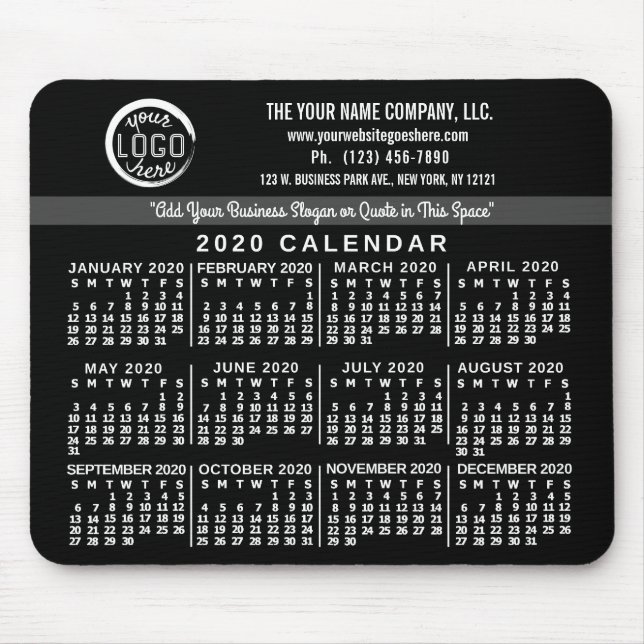 Tapis De Souris Calendrier 2020 (Voir la description pour la nouve (Devant)