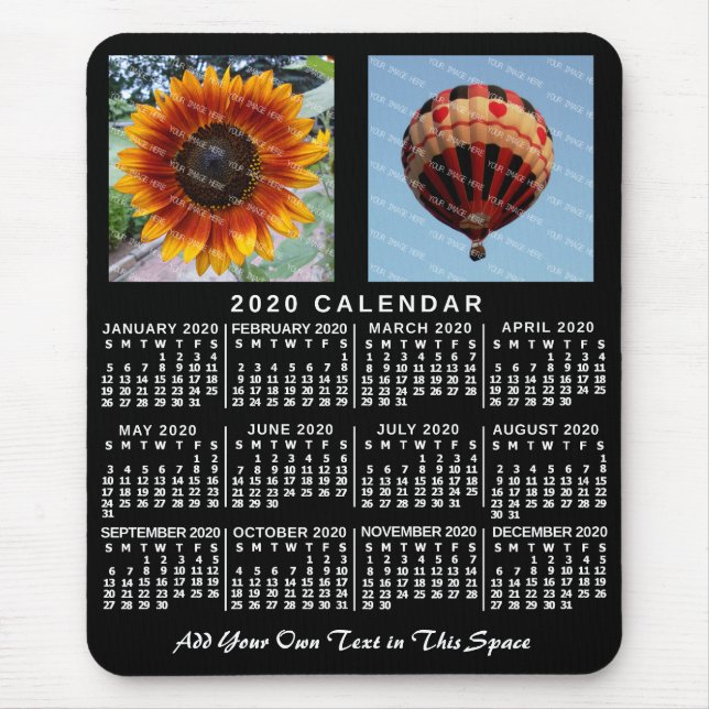 Tapis De Souris Calendrier 2020 (Voir la description pour la nouve (Devant)