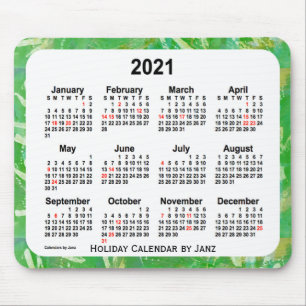 Tapis De Souris Calendrier 2021 des fêtes vertes par Janz Mouse P