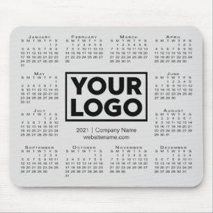 Tapis De Souris Calendrier 2021 moderne Entreprise Logo Gray