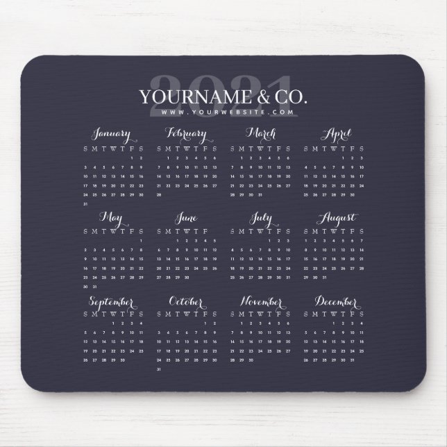 Tapis De Souris Calendrier 2021 Nom commercial Marine Grey (Devant)