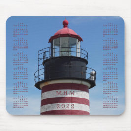 Tapis De Souris Calendrier 2022 Classic West Quoddy Red Lighthouse