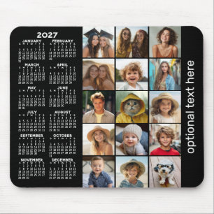 Tapis De Souris Calendrier 2023 - 15 photo collage noir