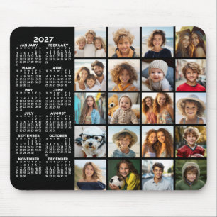 Tapis De Souris Calendrier 2023 - 20 photo collage noir