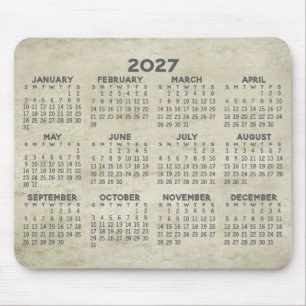 Tapis De Souris Calendrier 2023 - parchemin traditionnel gris or