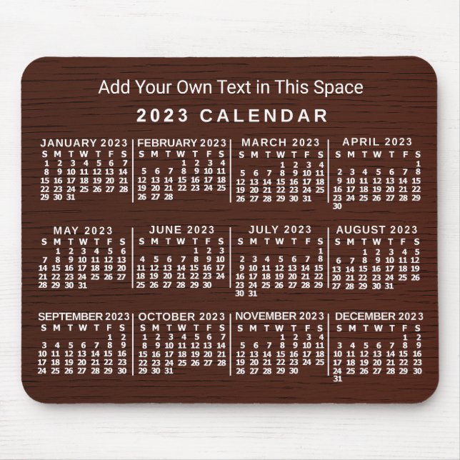 Tapis De Souris Calendrier 2023 (Voir la description pour la versi (Devant)